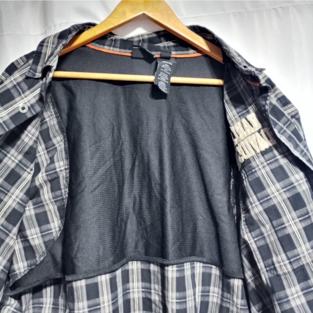 Harley-Davidson Men's Black & Gray Plaid Performance Short Sleeve Shirt Size 2XL - Picture 12 of 14